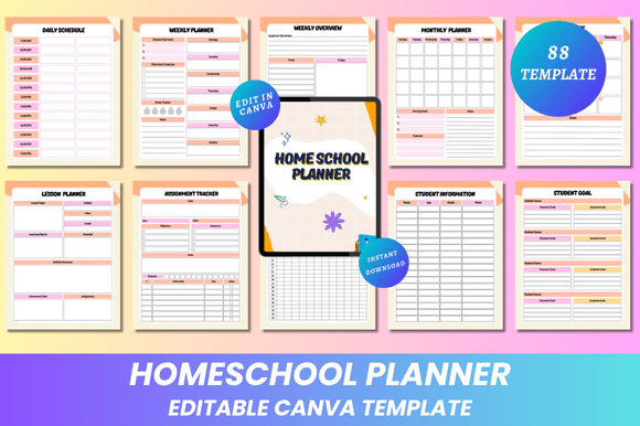 Download Homeschool Planner Canva KDP Interior - Canva Collection
