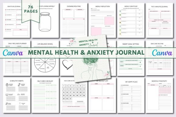 Download Mental Health &amp; Anxiety Journal Canva - Canva Collection
