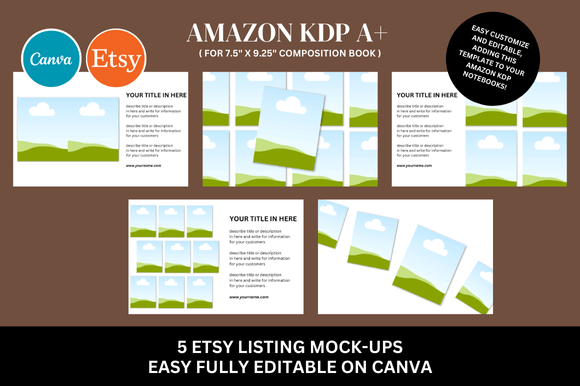 Download Amazon KDP a+ Canva Mockup Bundle - Canva Collection