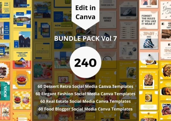 Download 240 Social Media Canva Templates Bundle - Canva Collection