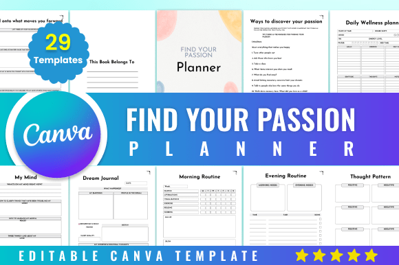 Download Editable Find Your Passion Planner Canva - Canva Collection