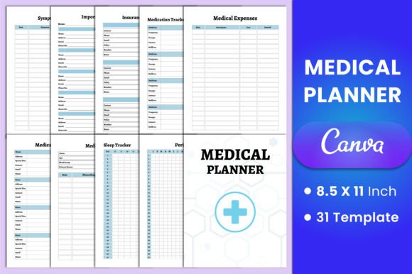 Download Editable Medical Planner Canva Template - Canva Collection