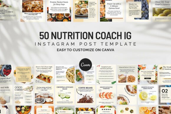 Download Nutrition Coach IG Canva Post Templates - Canva Collection