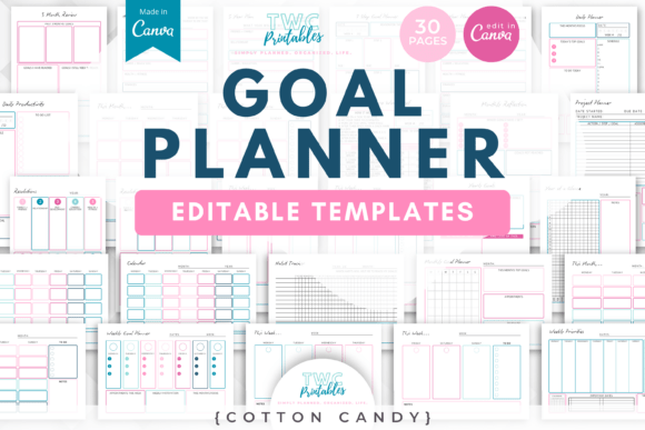 Download Goal Planner Canva Templates | COTTON CA - Canva Collection
