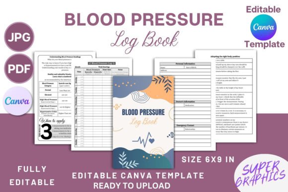 Download Blood Pressure Log Book - Canva Template - Canva Collection