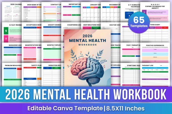 Download 2026 Adhd Mental Health Workbook Canva - Canva Collection