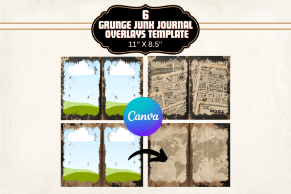 Download Grunge Junk Journal Canva Templates - Canva Collection