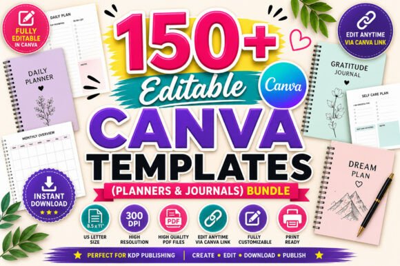 Download 150+ Editable Canva KDP Templates - Canva Collection
