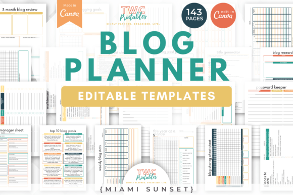 Download Blog Planner Canva Templates | MIAMI - Canva Collection