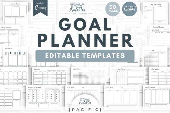 Download Goal Planner Canva Templates | PACIFIC - Canva Collection