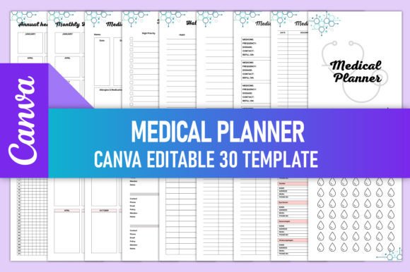 Download Editable Medical Planner for Canva KDP - Canva Collection