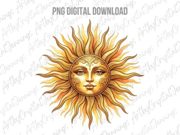 Download Celestial Sun Face Sublimation PNG - Celestial Collection