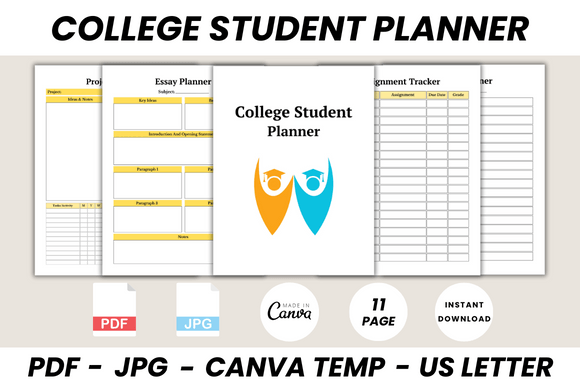 Download College Student Planner Canva Template - Canva Collection