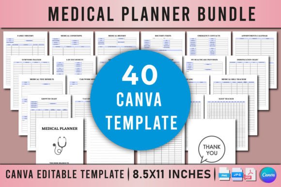 Download Medical Planner Bundle for Canva - Canva Collection