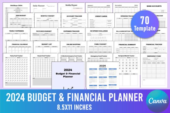 Download 2024 Budget &amp; Financial Planner Canva - Canva Collection