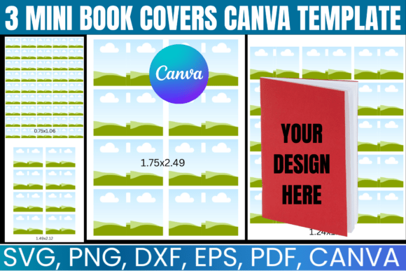 Download 3 Mini Book Covers Canva Template - Canva Collection