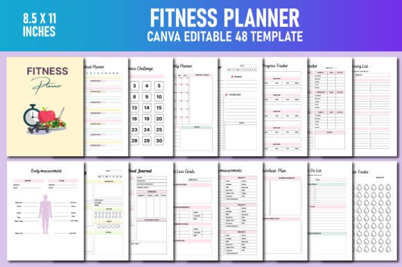 Download Fitness Planner Canva KDP - Canva Collection