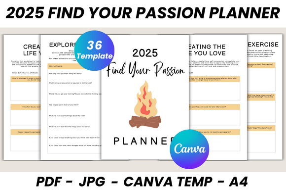 Download 2025 Find Your Passion Planner Canva - Canva Collection