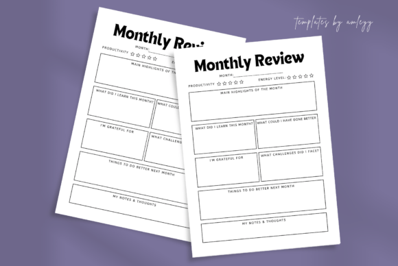 Download Monthly Review Planner Template Editable - Monthly review Collection