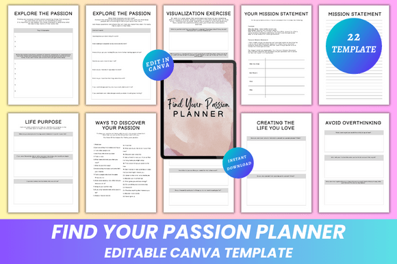 Download Find Your Passion Planner Canva KDP - Canva Collection