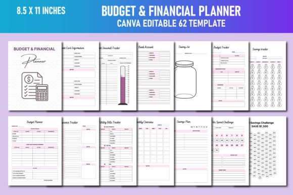 Download Budget &amp; Financial Planner Canva KDP - Canva Collection