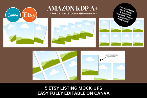 Download Amazon KDP a+ Canva Mockup Bundle - Canva Collection