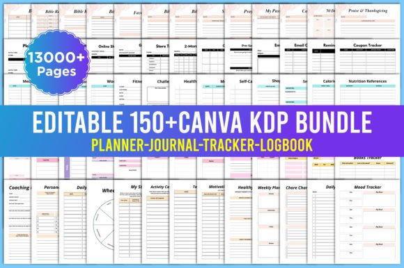 Download Editable 150+ Different Canva KDP Bundle - Canva Collection