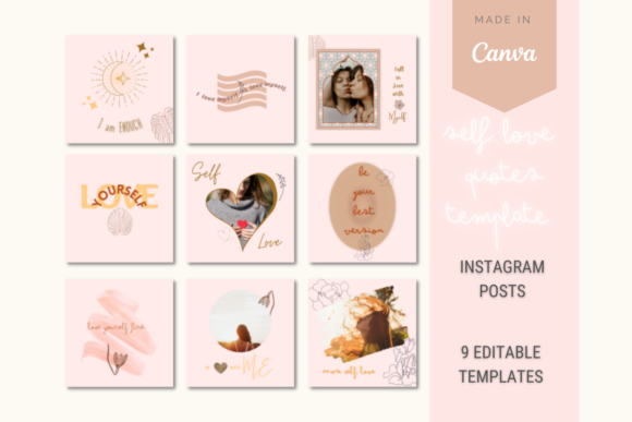 Download Self Love Quote IG Post Canva Template - Canva Collection
