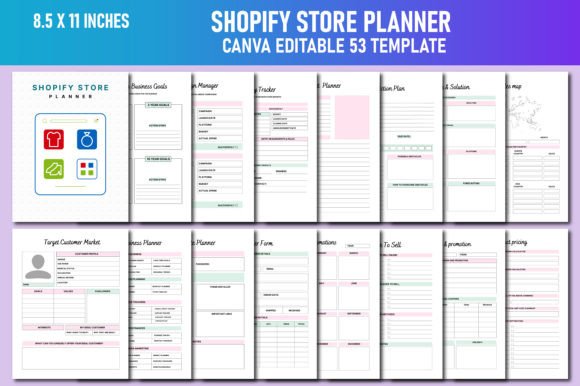 Download Shopify Store Planner Canva KDP - Canva Collection