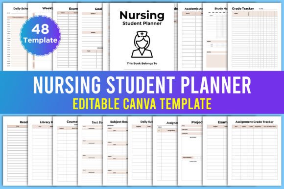 Download Editable Nursing Student Planner Canva - Canva Collection