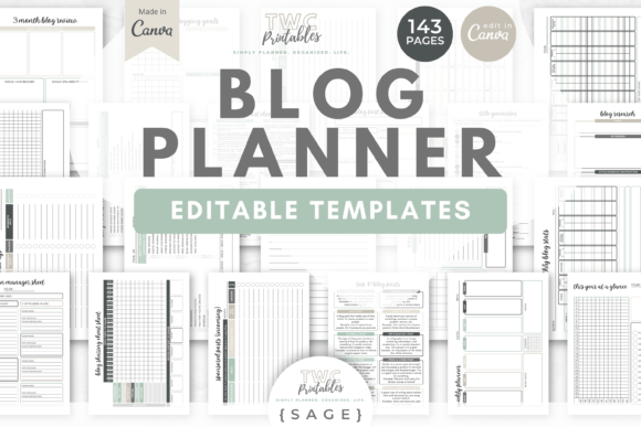 Download Blog Planner Canva Templates | SAGE - Canva Collection