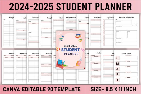 Download Editable 2024-2025 Student Planner Canva - Canva Collection