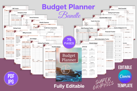 Download Budget Planner Bundle | Canva Template - Canva Collection